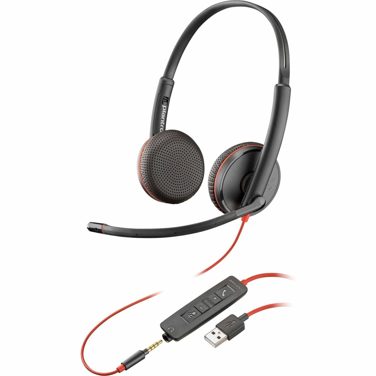Poly Blackwire 3225 Wired Over-the-head, Over-the-ear Stereo Headset - Black