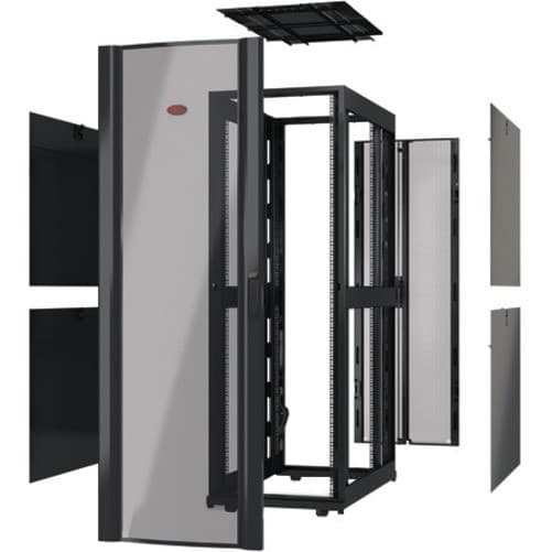 APC by Schneider Electric NetShelter SX AR3357X617 48U Rack Cabinet for Server - 482.60 mm Rack Width x 1048 mm Rack Depth - Black