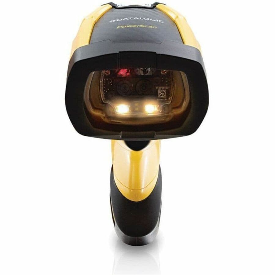Datalogic PowerScan PM9600 Rugged Manufacturing, Warehouse, Logistics, Picking, Inventory, Sorting Handheld Barcode Scanner Kit - Wireless Connectivity - Yellow - Serial Cable Included