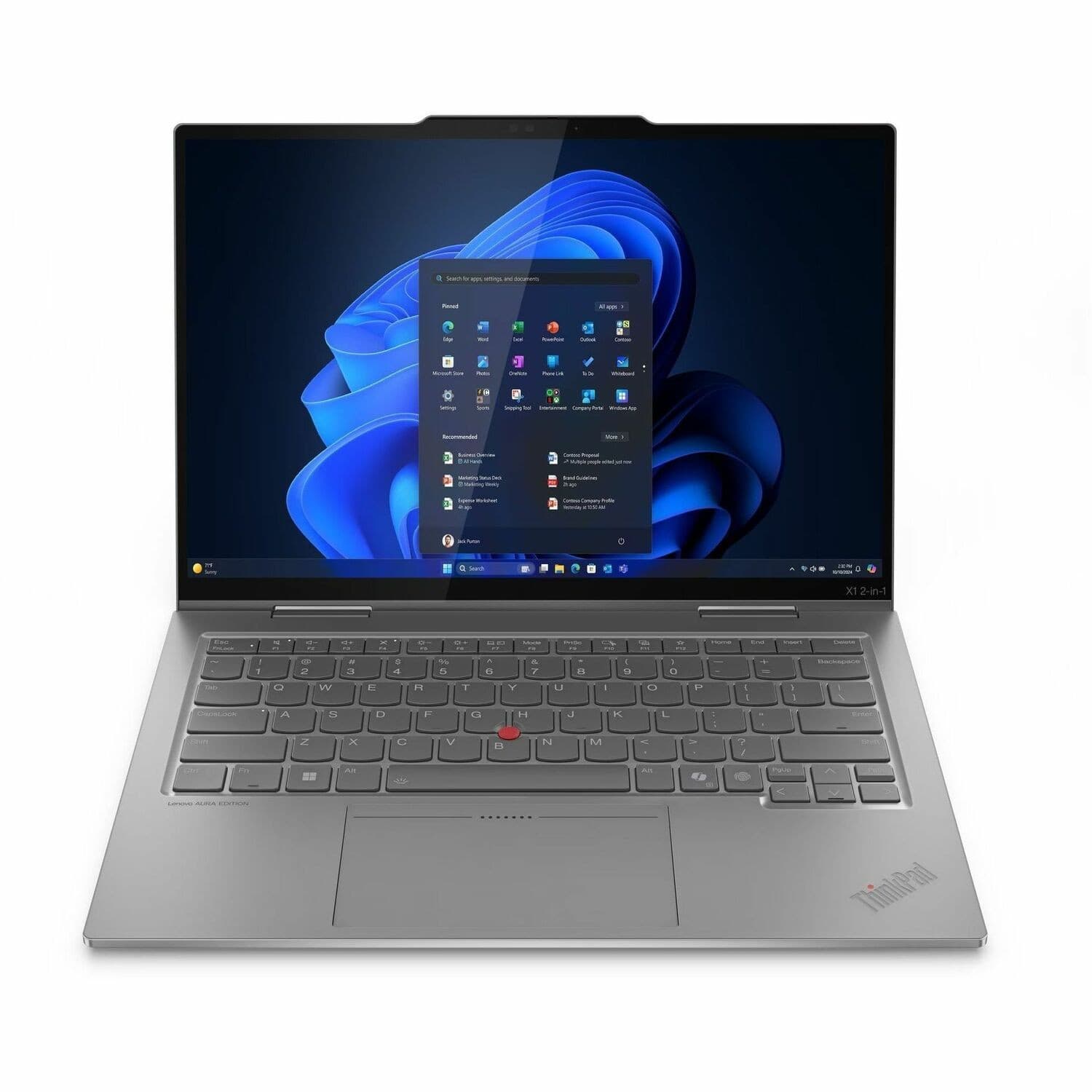 Lenovo Thinkpad X1 Gen 10 21Q00020AU 14" Touchscreen Convertible 2 in 1 Notebook - WUXGA - 60 Hz - Intel Core Ultra 5 235H - vPro Technology - Intel Evo Platform - 32 GB - 512 GB SSD - English Keyboard - Grey