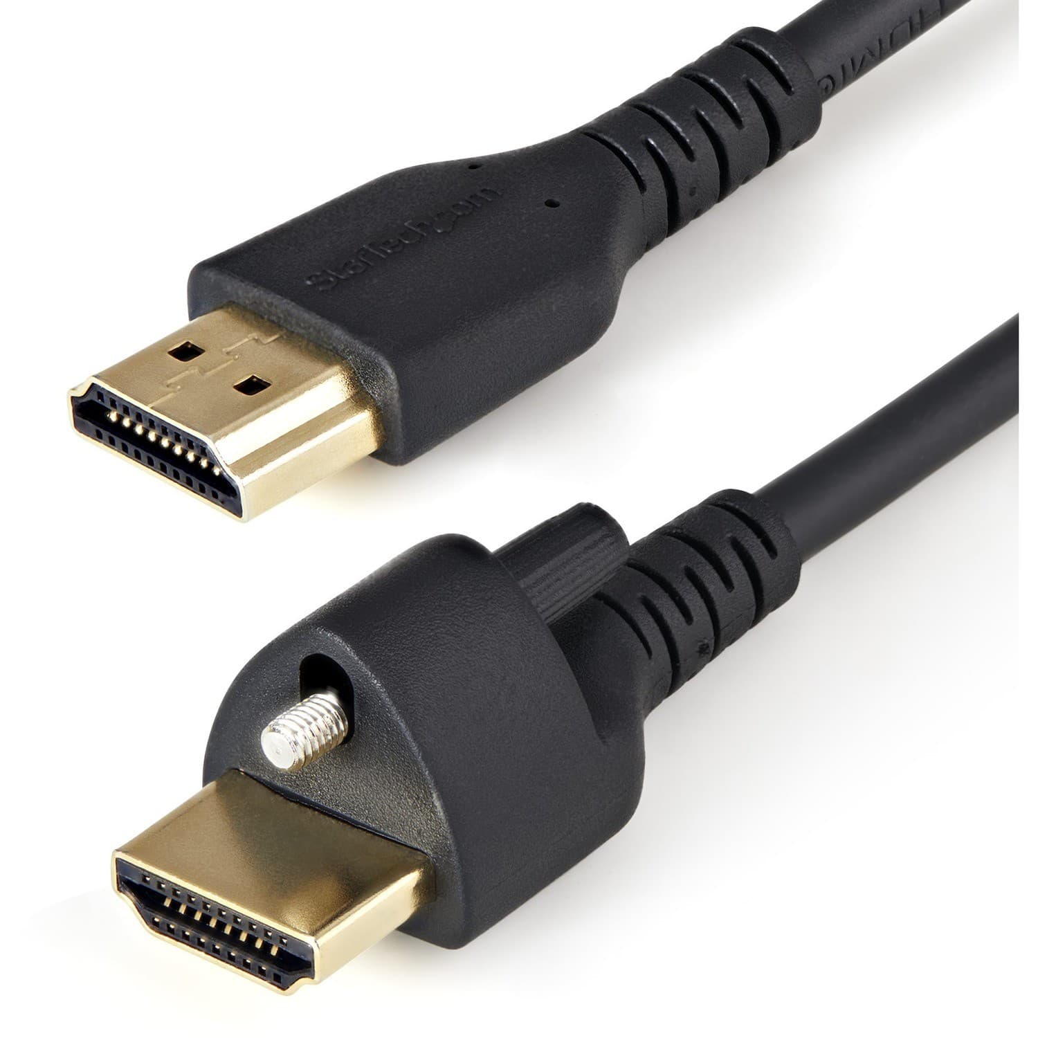 StarTech.com 6ft (2m) HDMI Cable with Locking Screw, 4K 60Hz HDR High Speed HDMI 2.0 Cable with Ethernet, Secure Locking Connector, M/M