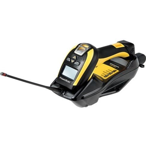 Datalogic PowerScan PM9100-910RBK10 Handheld Barcode Scanner Kit - Wireless Connectivity - Yellow - USB Cable Included