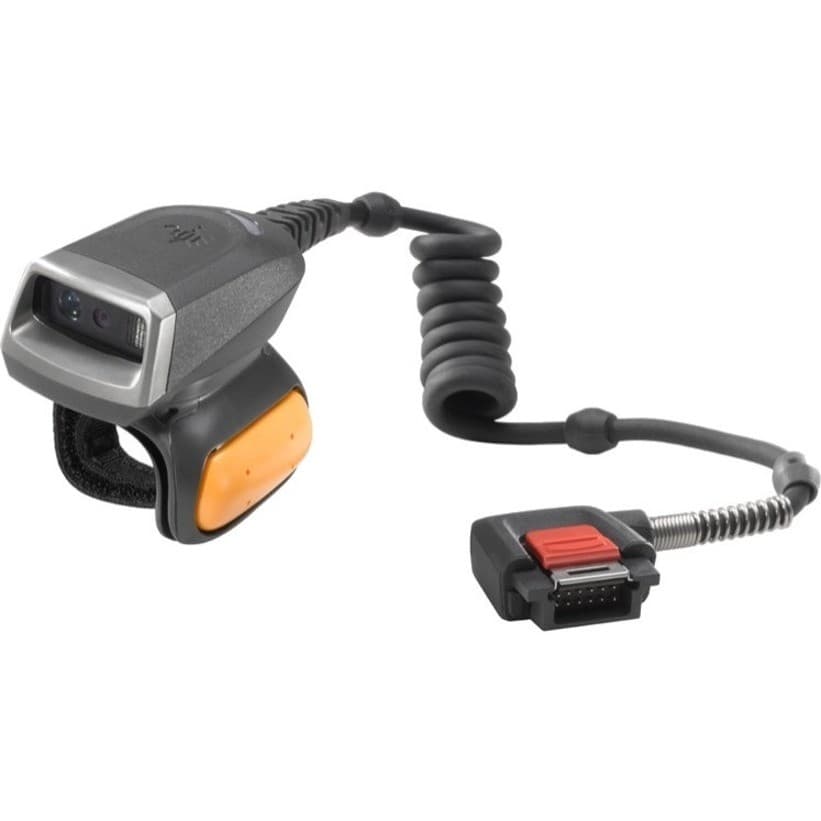 Zebra RS5000 Rugged Industrial, Manufacturing, Retail, Transportation, Warehouse Wearable Barcode Scanner - Cable Connectivity - Dark Grey - USB Cable Included