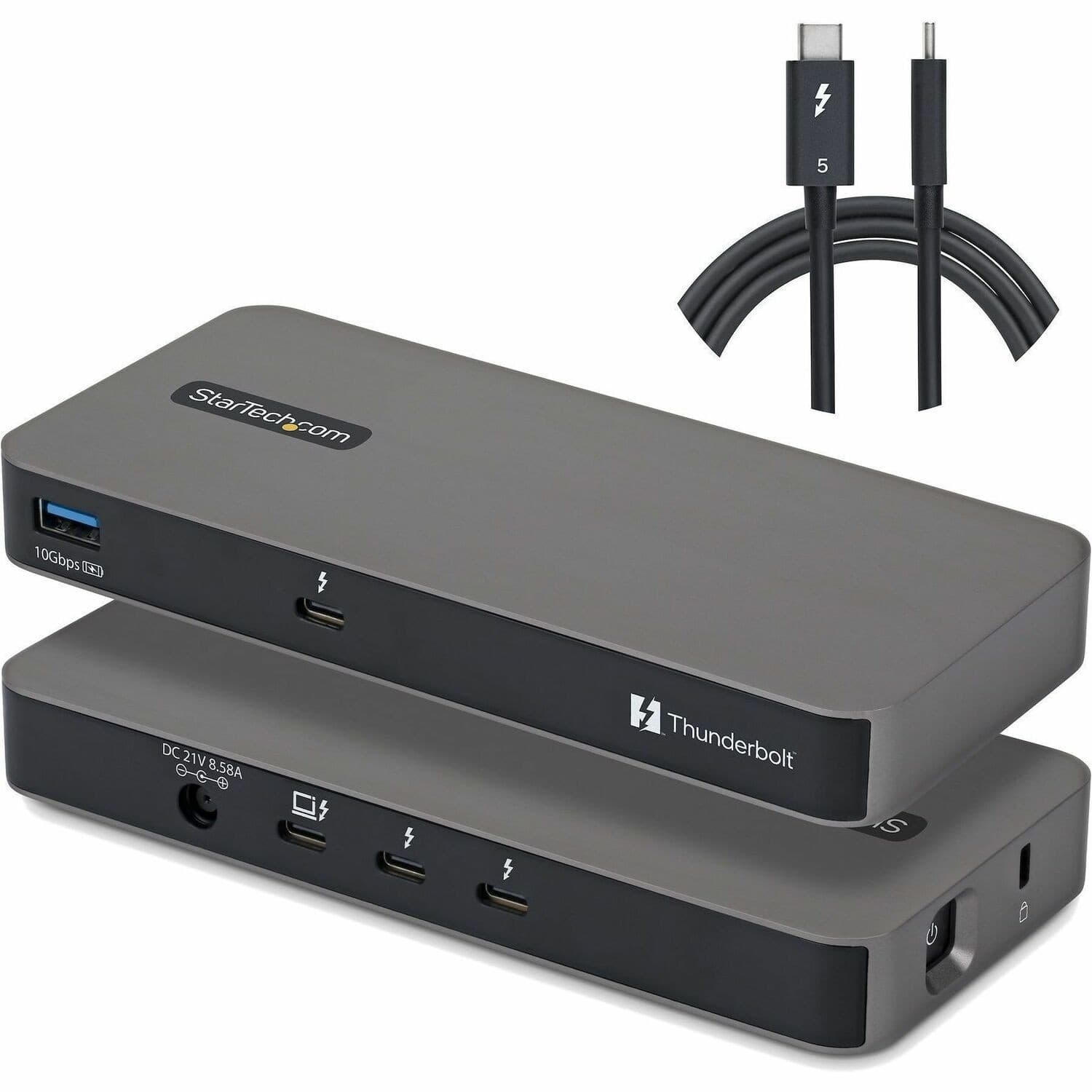 StarTech 4-Port Thunderbolt 5 Hub with Thunderbolt™ Share KVM, 80 / 120Gbps, 8K Multi-Display, 140W PD, USB-A 10Gbps, TB4 & USB4