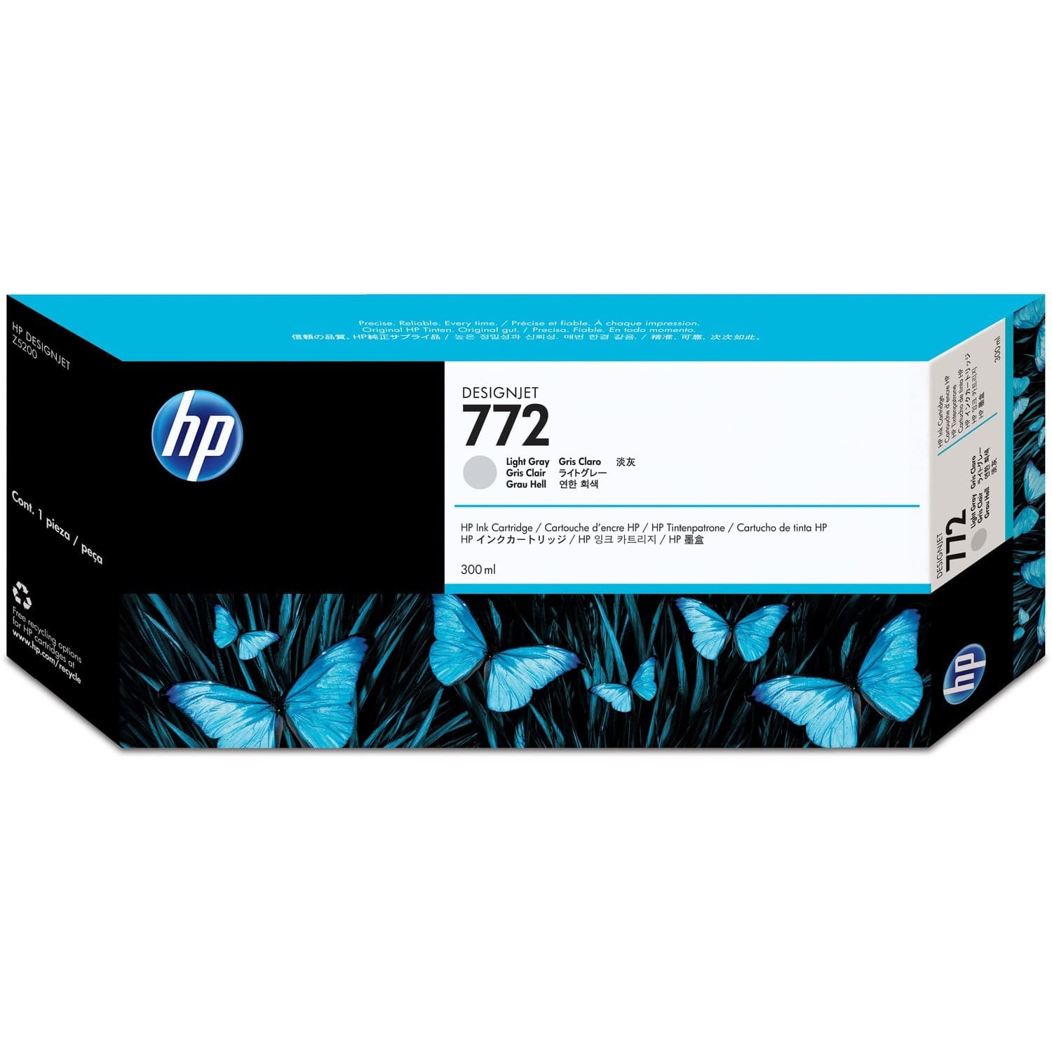 HP 772 (CN634A) Original Inkjet Ink Cartridge - Single Pack - Light Grey - 1 Each