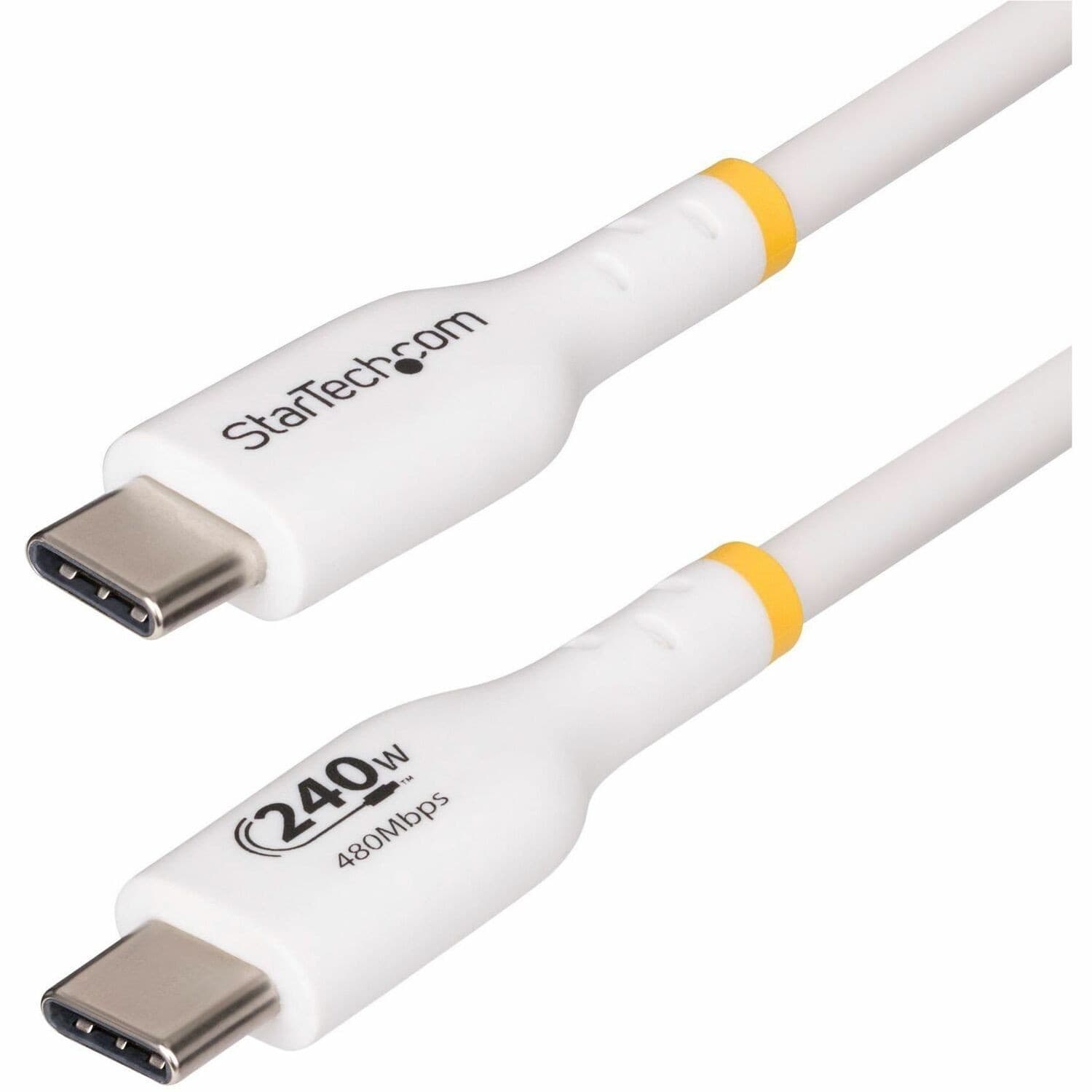 StarTech.com 3m White USB-C Charging Cable, USB-IF Certified USB C Cable, 240W PD EPR, USB 2.0 Type-C Laptop Charger Cord, TPE Jacket, M/M