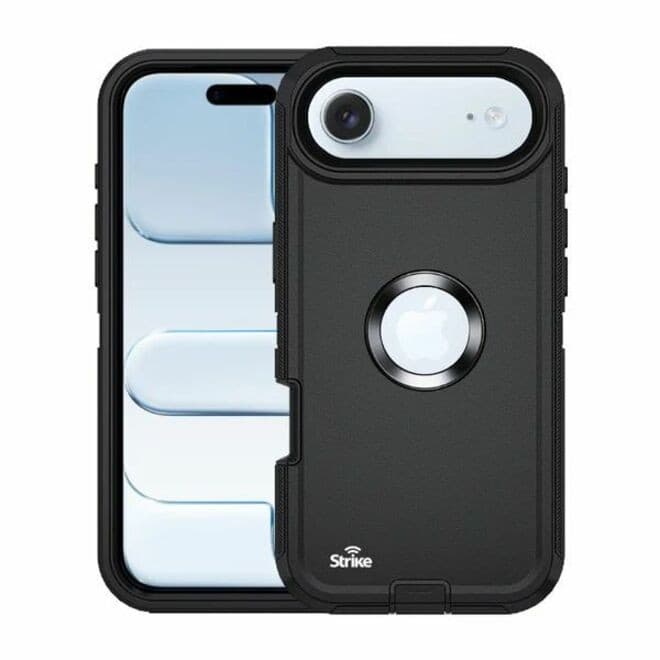 Strike Rugged Case for Apple iPhone Air Smartphone - Rubberised Textured Design - Black - 1