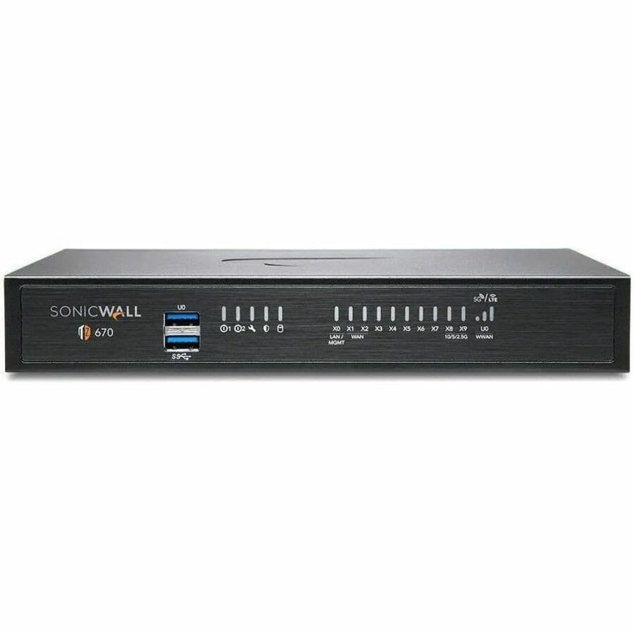 SonicWall TZ670 Network Security/Firewall Appliance - 3 Year Secure Upgrade Advance
