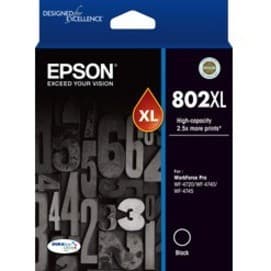 Epson DURABrite Ultra 802XL High Yield Inkjet Ink Cartridge - Black - 1 Pack