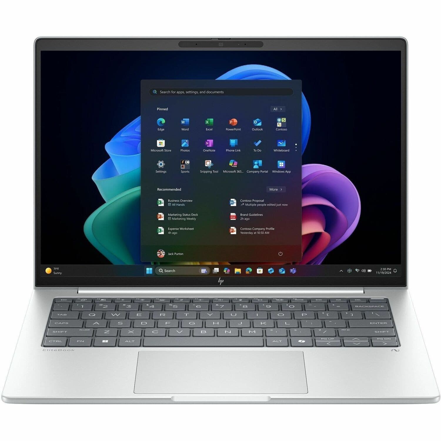 HP EliteBook 8 G1i 14" Touchscreen Notebook - WUXGA - Intel Core Ultra 7 256V - 16 GB - 512 GB SSD - Glacier Silver Aluminum