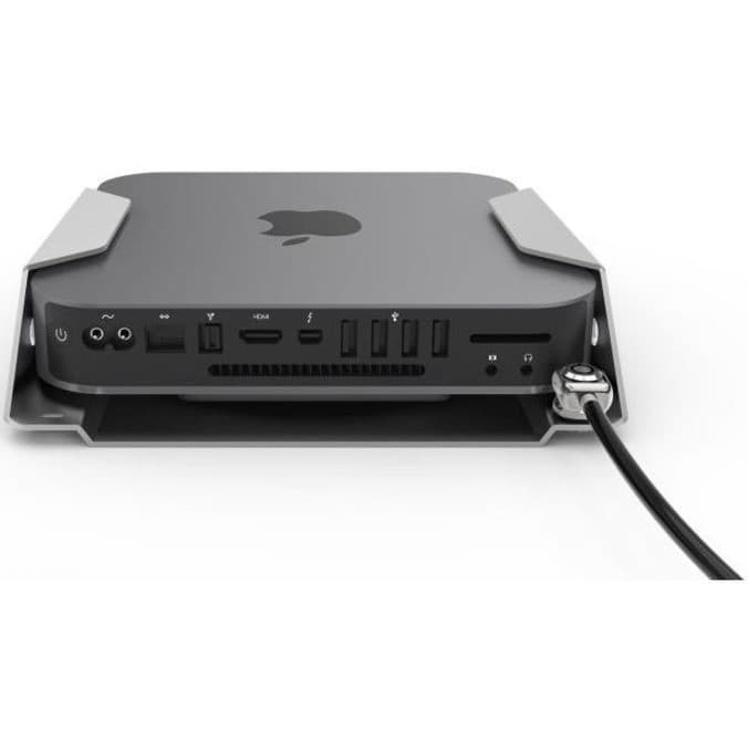 Mac Mini Security Mount with Keyed Cable Lock Silver