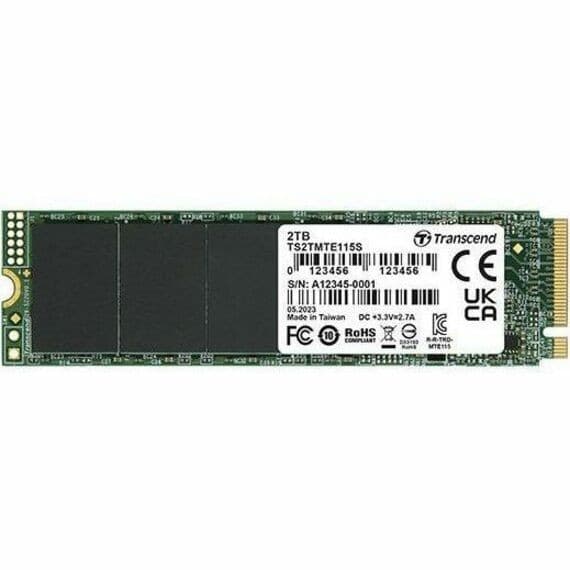 Transcend 115S 500 GB Solid State Drive - M.2 2280 Internal - PCI Express NVMe (PCI Express 3.0 x4) - Black