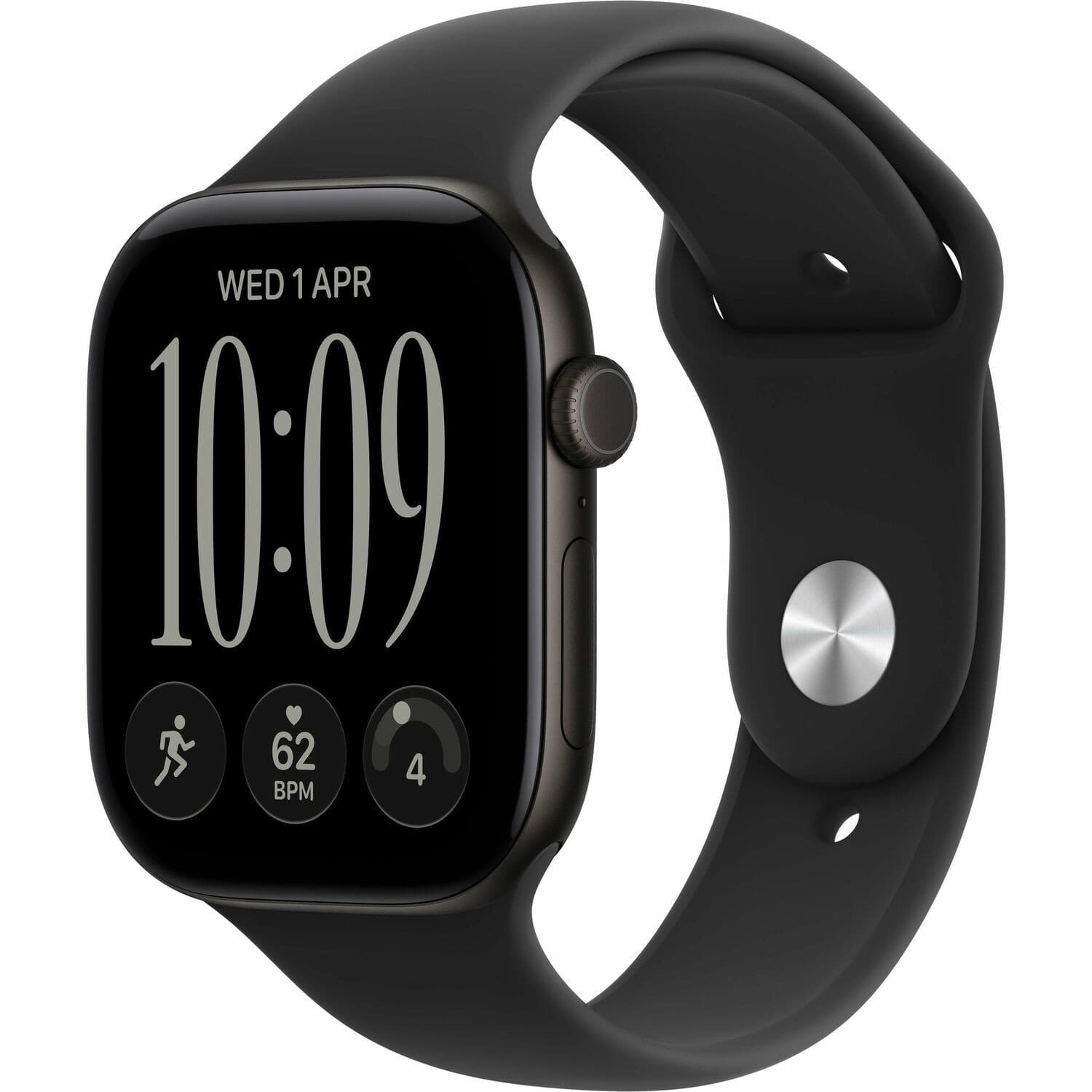 Apple Watch Series 12 Smart Watch - 46 mm Case Height - 40 mm Case Width - Black Case Color - Black Band Color - Aluminium Case Material - Wireless LAN - 5G - LTE