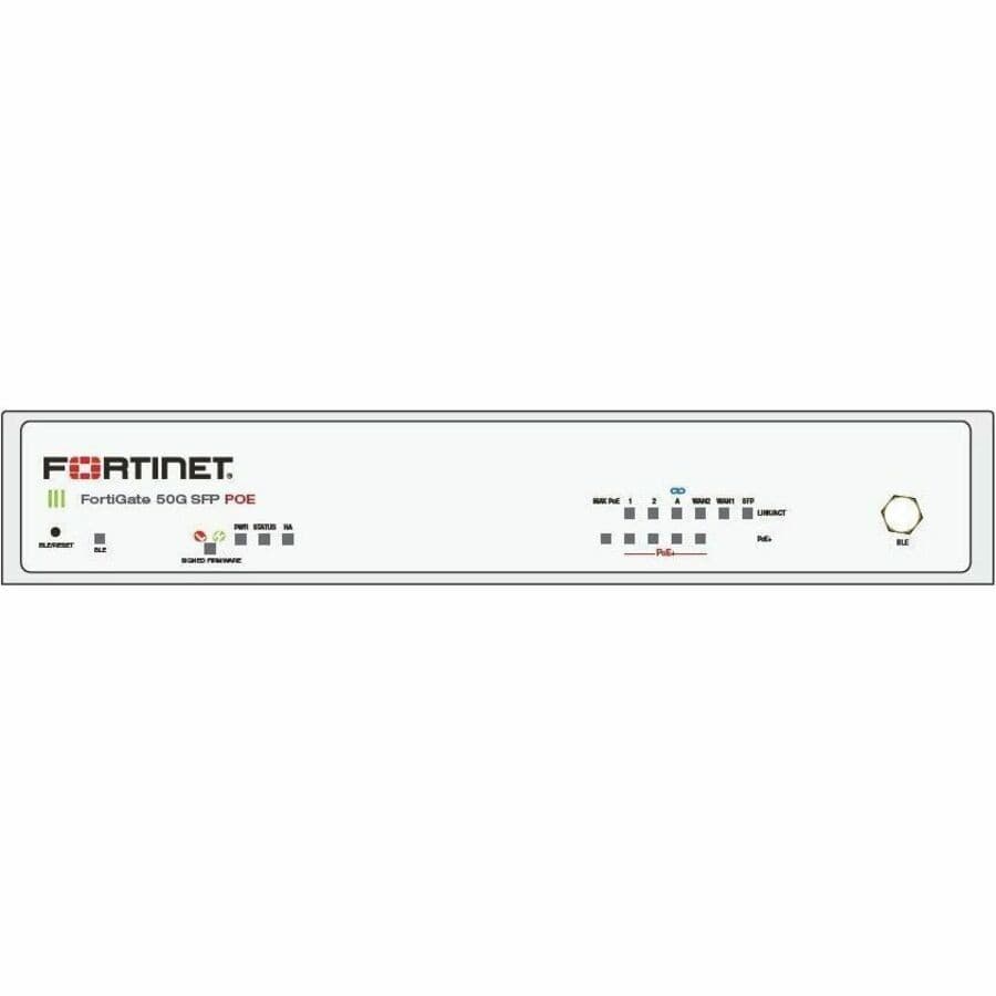 Fortinet FortiGate FG-50G-SFP-POE Network Security/Firewall Appliance - 1 Year FortiCare Premium and FortiGuard Unified Threat Protection (UTP)