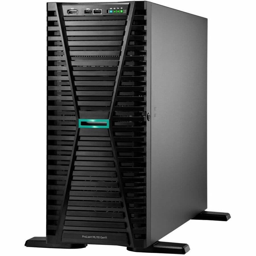HPE ProLiant ML110 G11 4.5U Tower Server - 1 x Intel Xeon Bronze 3508U 2.10 GHz - 32 GB RAM - 4 TB HDD - (2 x 2TB) HDD Configuration - NVMe, Serial ATA/600 Controller
