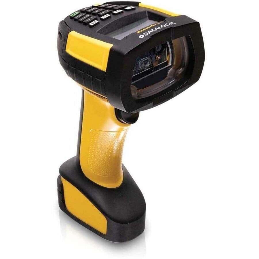 Datalogic PowerScan PM9600 Rugged Manufacturing, Industrial, Component Tracking, Inventory, Warehouse, Logistics, Sorting, Picking Handheld Barcode Scanner Kit - Wireless Connectivity - Black, Yellow - Serial Cable Included