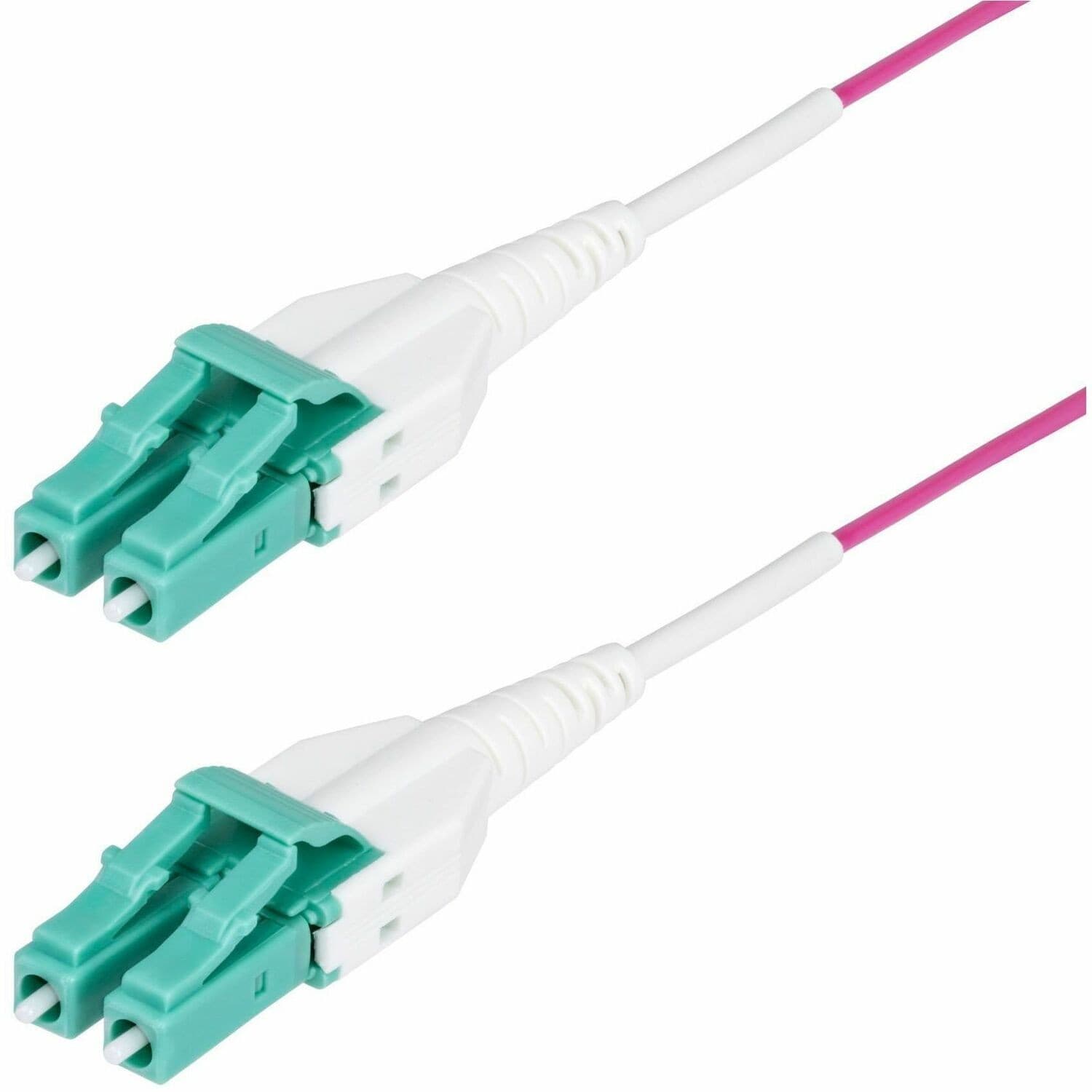 StarTech.com 40m (131ft) LC to LC (UPC) OM4 Multimode Fiber Optic Cable, Erika Violet, 50/125, 100G, Uniboot Fiber Jumper Cord, OFNR Riser