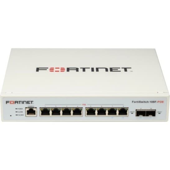 Fortinet FortiSwitch 108F-POE 8 Ports Manageable Ethernet Switch - Gigabit Ethernet - 10/100/1000Base-T, 1000Base-X