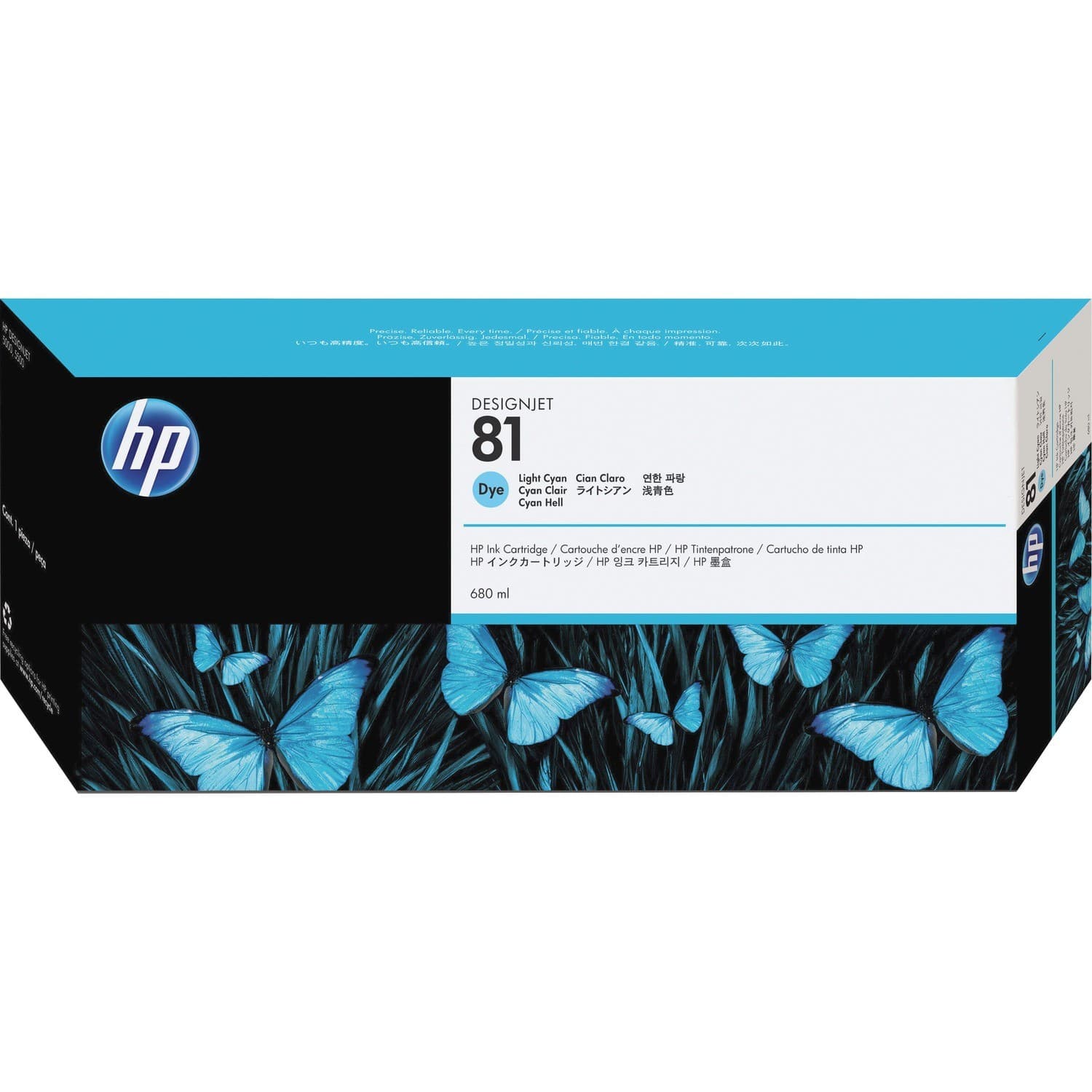 HP 81 (C4934A) Original Inkjet Ink Cartridge - Single Pack - Light Cyan - 1 Each