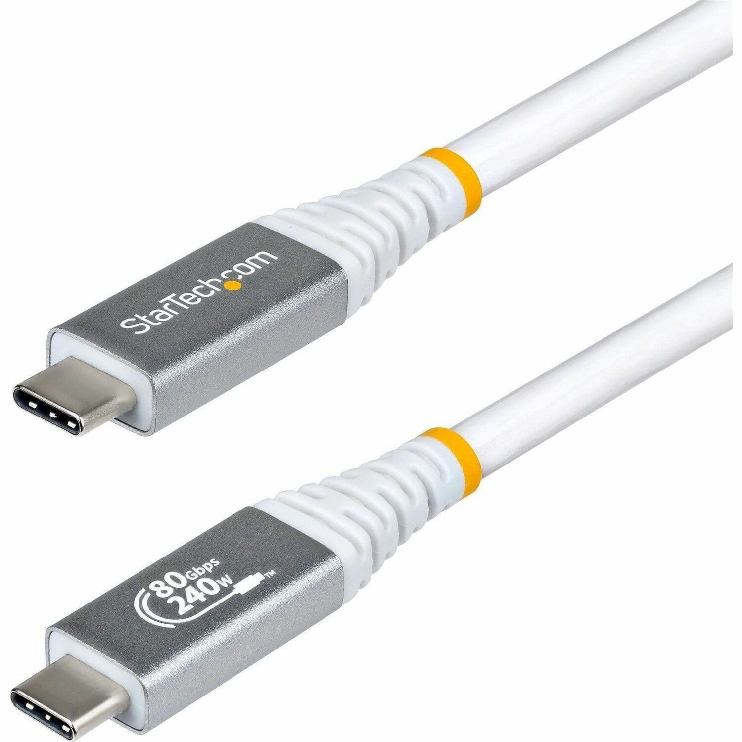 StarTech.com 1m (3.3ft) USB4 Cable, 80Gbps, USB-IF Certified USB-C Cable, 240W, 8K 120Hz/4K 240Hz DP2.1, Thunderbolt 4 Compatible, White
