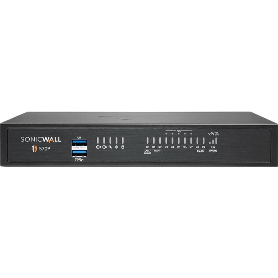 SonicWall TZ570P Network Security/Firewall Appliance - 3 Year Secure Upgrade Plus Advanced Edition - TAA Compliant