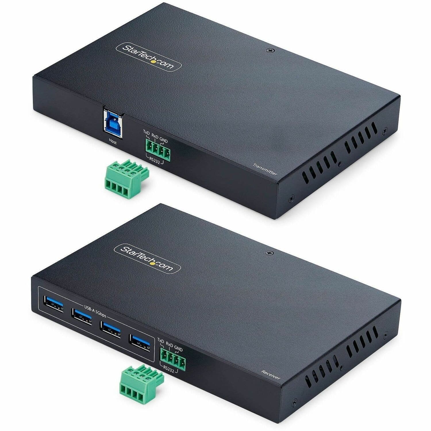 StarTech 4-Port USB 3.0 Extender over Ethernet up to 330ft via Cat6a/Cat7/Cat8 RJ45, Extension Adapter for Remote USB Devices, TAA
