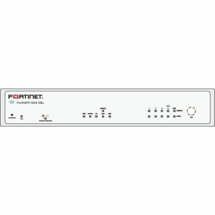 Fortinet FortiWifi FWF-50G-DSL Network Security/Firewall Appliance - 3 Year FORTICARE PREMIUM AND FORTIGUARD UT