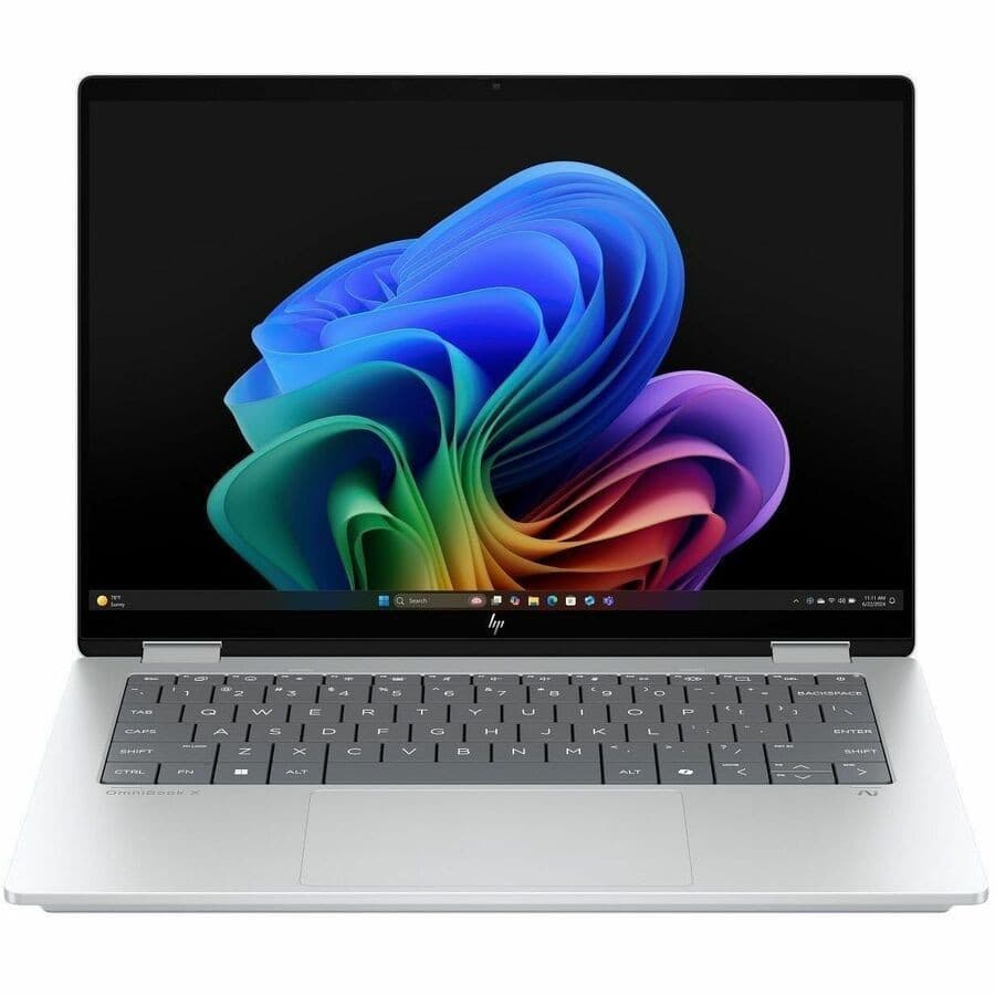 HP OmniBook X Flip 14-fk0000 14-fk0068AU 14" Touchscreen Convertible Copilot+ PC 2 in 1 Notebook - 2K - AMD Ryzen AI 7 350 - 16 GB - 512 GB SSD - Glacier Silver Aluminum