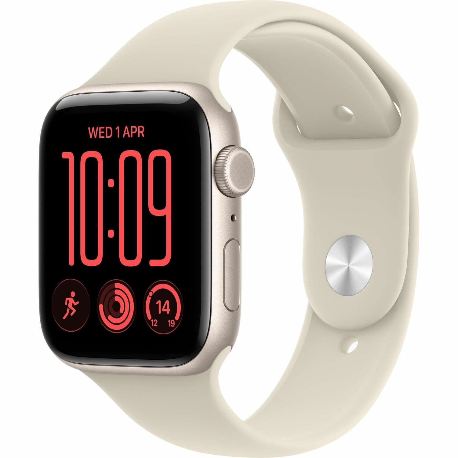 Apple Watch SE 3 Smart Watch - 40 mm Case Height - 34 mm Case Width - Starlight Case Color - Sand Band Color - Aluminium Case Material - Rubber Band Material - Wireless LAN