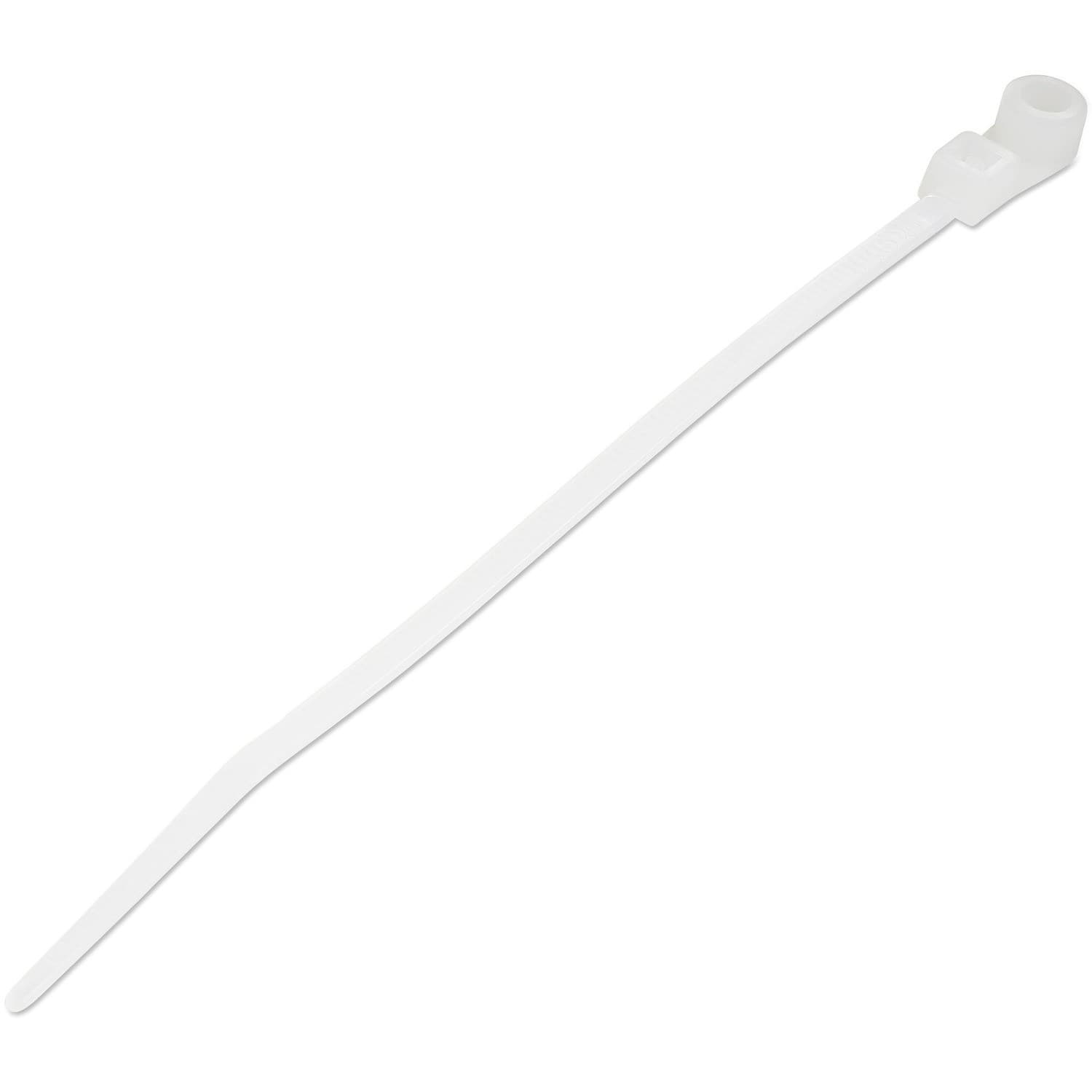 StarTech.com 100 Pack 4" Cable Tie with Mounting Hole - Screw Mount Zip Ties - Mountable Nylon Network Cable Tie Wraps - Self Locking - UL