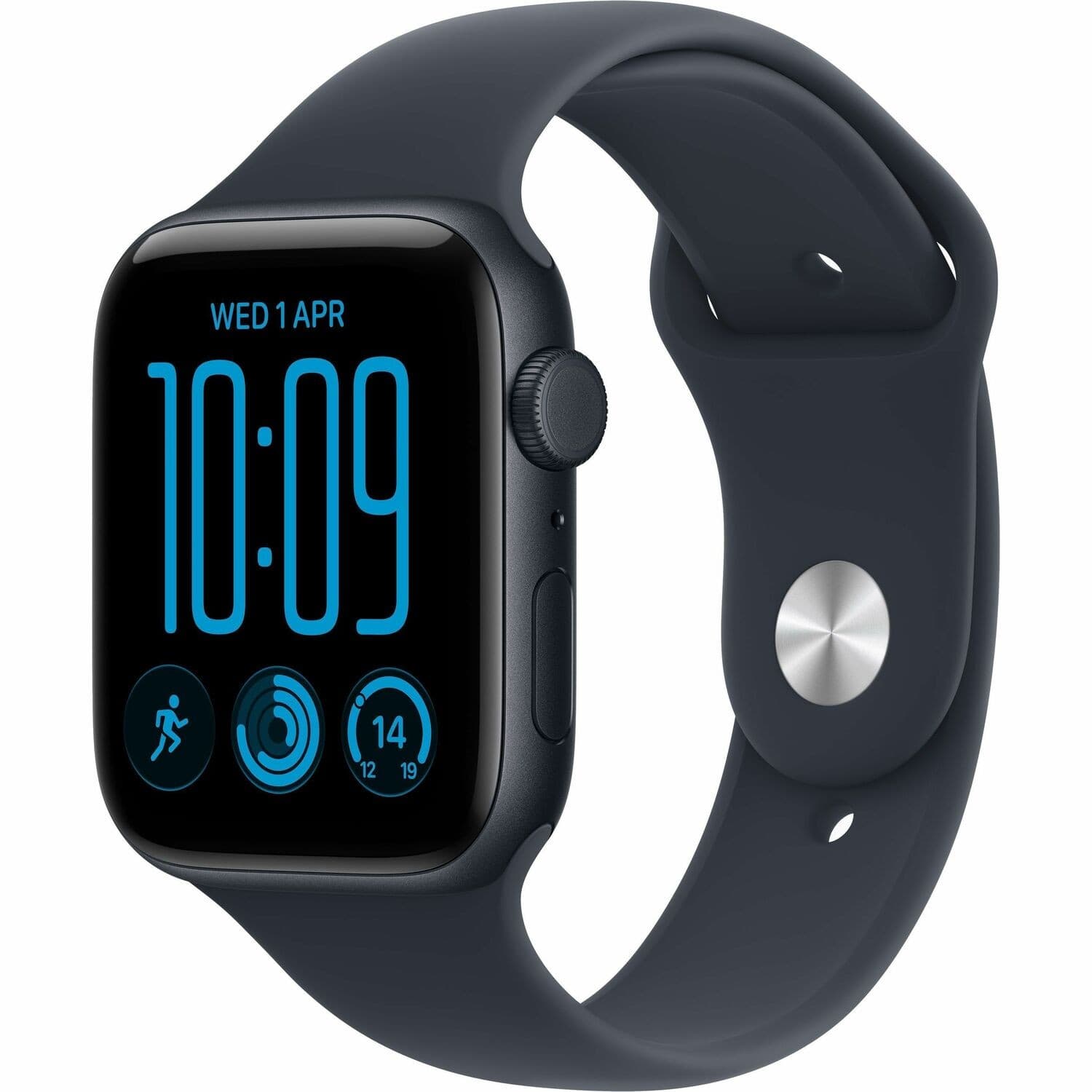 Apple Watch SE 3 Smart Watch - 44 mm Case Height - 38 mm Case Width - Midnight Case Color - Navy Blue Band Color - Aluminium Case Material - Rubber Band Material - Wireless LAN - 5G - LTE