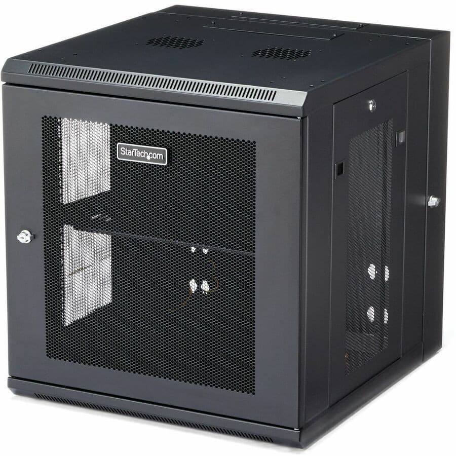 StarTech.com 12U Wall Mountable Rack Cabinet for Server, LAN Switch, Patch Panel500.38 mm Rack Depth - Black