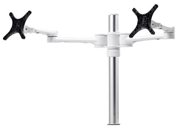 Atdec Desk Mount for Mini PC, Monitor, Flat Panel Display, Curved Screen Display - White - Landscape/Portrait